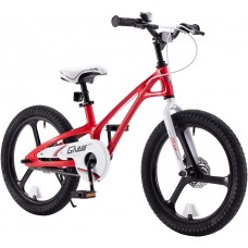 Bicicleta Copii 5 7 ani Roti 18 Inch Cadru Magneziu Frane Disc Roti Ajutatoare Galaxy G1801C Rosu cu Design Alb