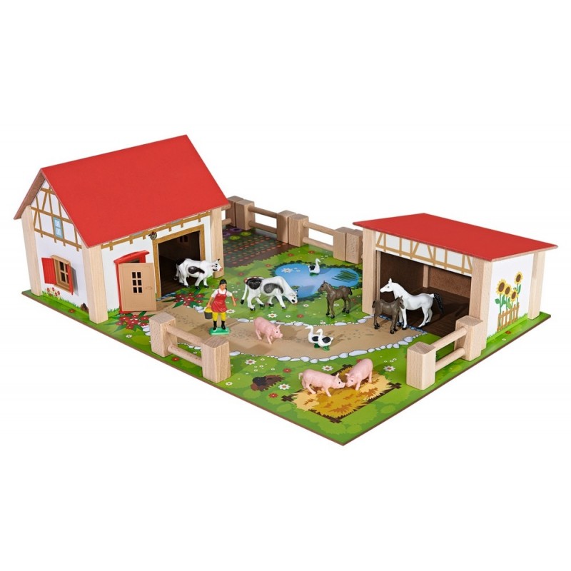 Ferma Din Lemn Cu 25 De Accesorii Simba Toys