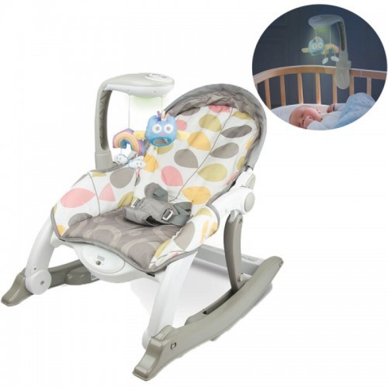 Balansoar cu vibratii Rainbow cu inregistrare voce senzor de sunet si carusel detasabil Winfun