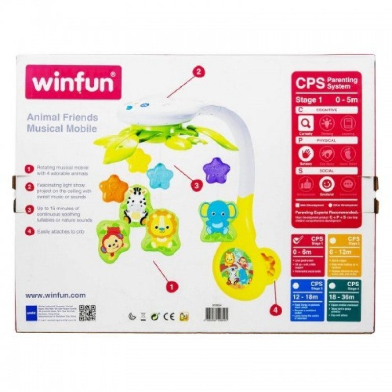 Carusel muzical cu proiector Zoo Winfun