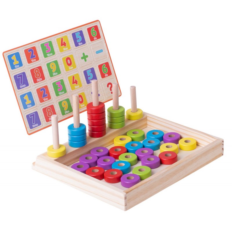 NUMARATOARE LEMN CU DISCURI COLORATE Wooden Toys