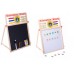 TABLITA 4 IN 1 PENTRU CRETA MARKER SAU MAGNETI CU ABAC SI CEAS 63 X 47 CM Wooden Toys