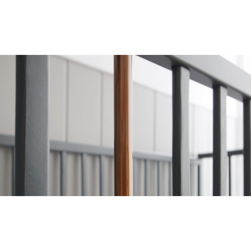 Set Patut Bebe Din Lemn Masiv Woodies Stardust Antracit 120 cm x 60 cm plus Saltea Cocos Confort II 10 cm