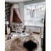 Set Patut Lemn Masiv Alb 120 x 60 cm plus Saltea Cocos Confort II 10 cm Woodies Dream