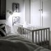 Crib Patut Mic 90 x 40 cm Alb Din Lemn Masiv plus Saltea Confort II 90 cm x 40 cm x 8 cm Set Woodies Dream 