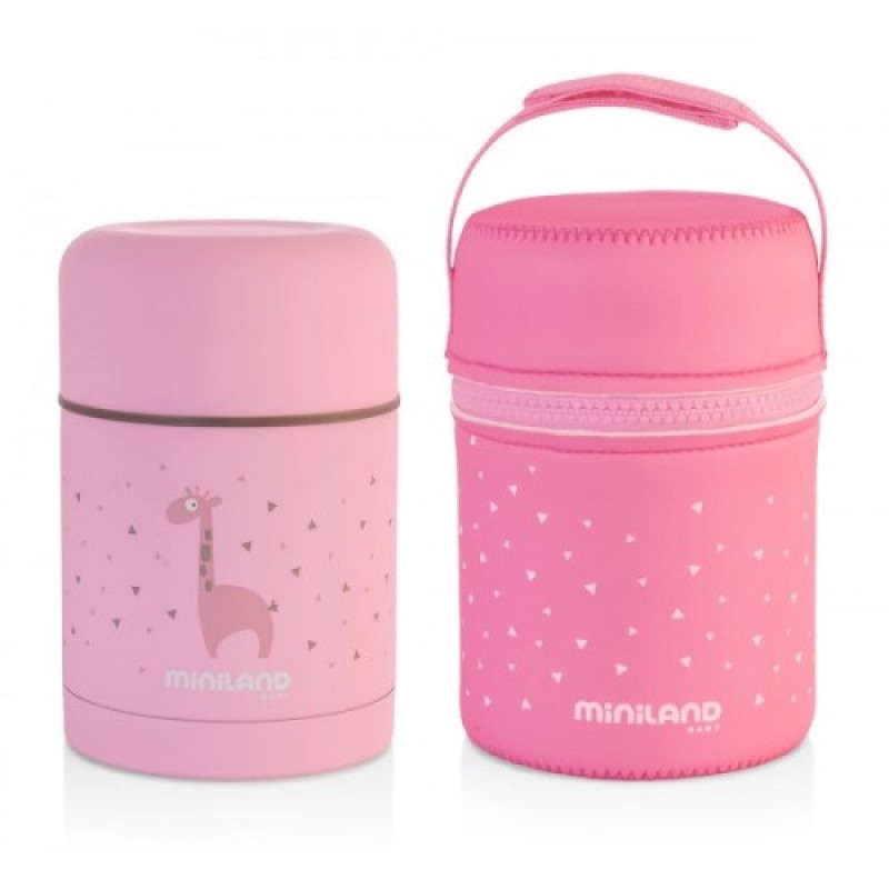 Termos mancare solida Silky Pink 600 ml Miniland Baby