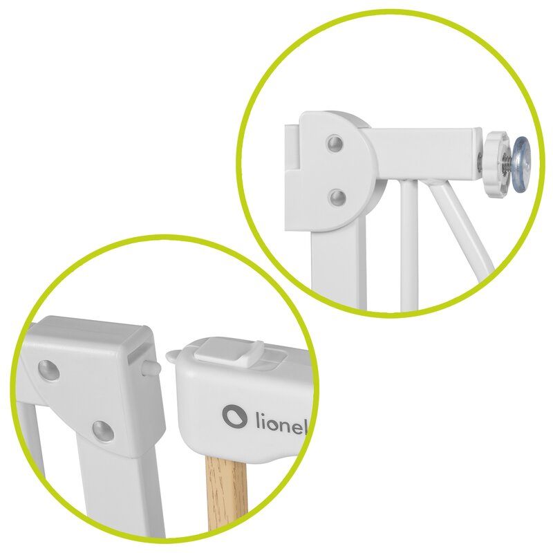 Poarta de siguranta Lionelo Truus Slim Prin presiune 105 cm Gri Natur White Natur