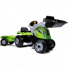 Tractor cu pedale si remorca Smoby Farmer Max verde Tractor cu pedale si remorca Smoby Farmer Max verde