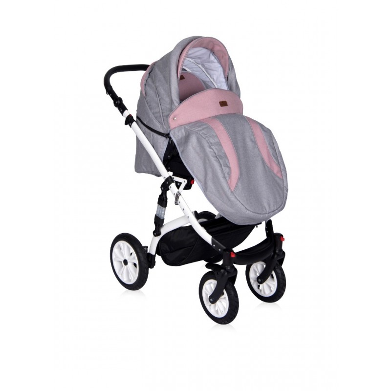 Carucior 3 in 1 Mia cadru aluminiu roti cu camera Pink and Grey
