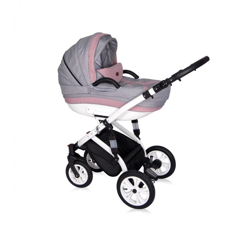 Carucior 3 in 1 Mia cadru aluminiu roti cu camera Pink and Grey