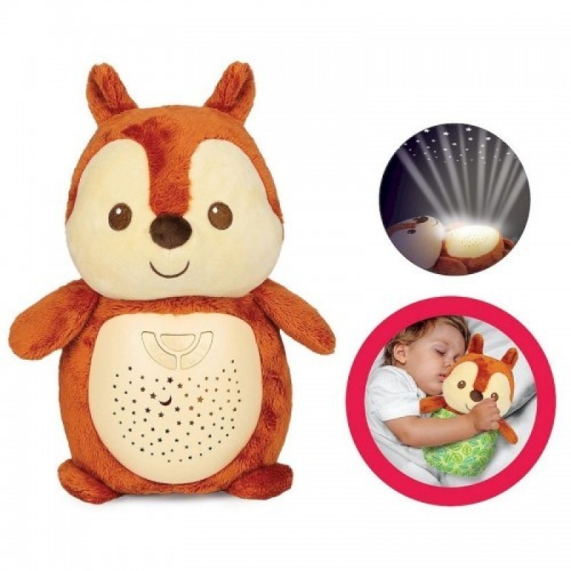 Lampa de veghe muzicala cu proiector multicolor Squirrel Winfun