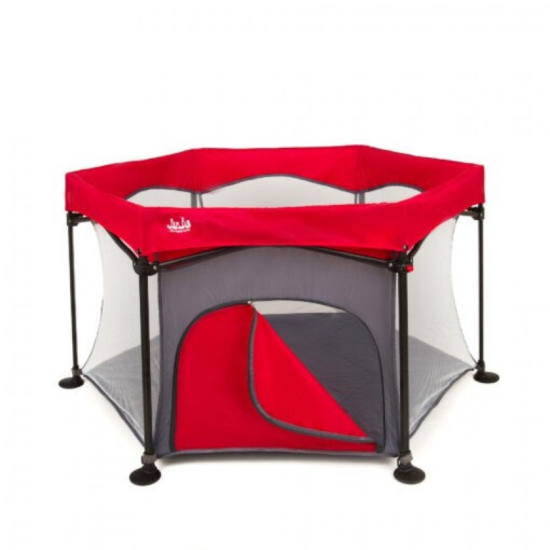 Tarc de joaca pliant Juju Play All Day Rosu Gri