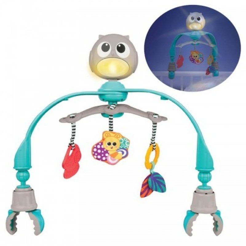 Arcada muzicala pentru carucior sau patut Owl cu lumini si carusel Winfun