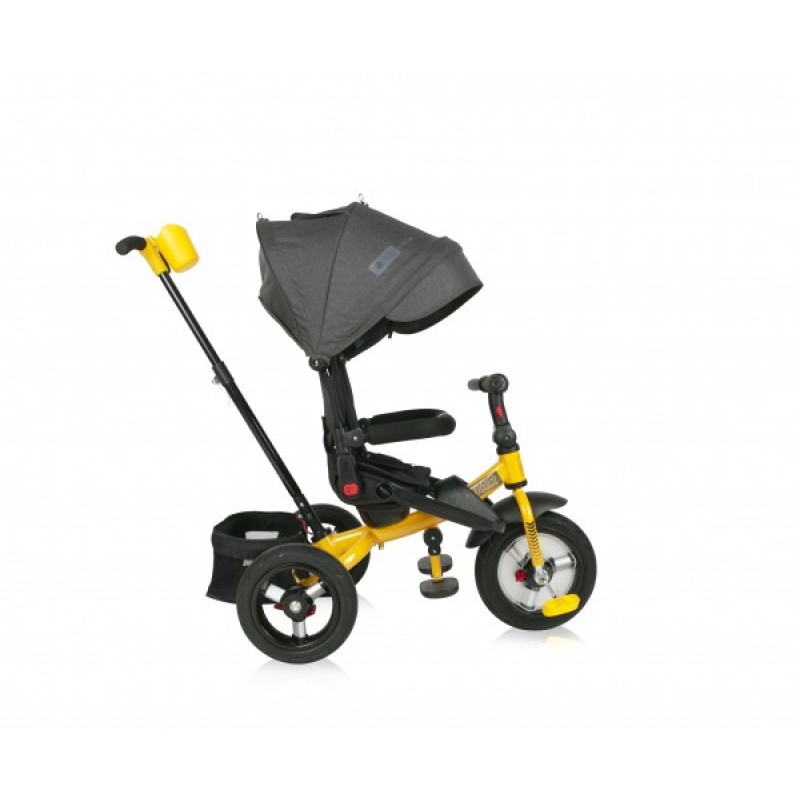Tricicleta multifunctionala 4 in 1 Jaguar Air roti mari cu camera Black Yellow Lorelli