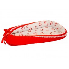 Baby Nest din Cocos MyKids Hearts Red White 