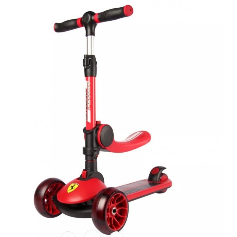 Trotineta pliabila Ferrari Twist rosie cu scaun Mesuca