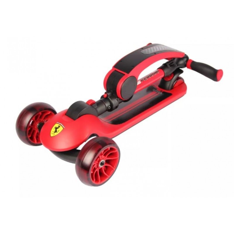 Trotineta pliabila Ferrari Twist rosie cu scaun Mesuca