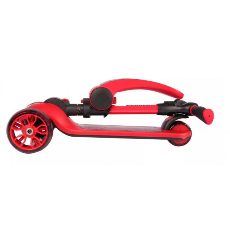 Trotineta pliabila Ferrari Twist rosie cu scaun Mesuca