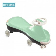 Hot Mom Wiggle Masinuta pentru Copii cu Lumini Silentioasa fara baterii motor sau pedale confortabila si sigura Verde