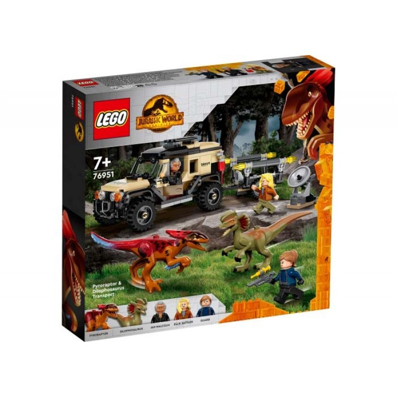 Transportul de Pyroraptor şi Dilophozaur LEGO Jurassic World 76951