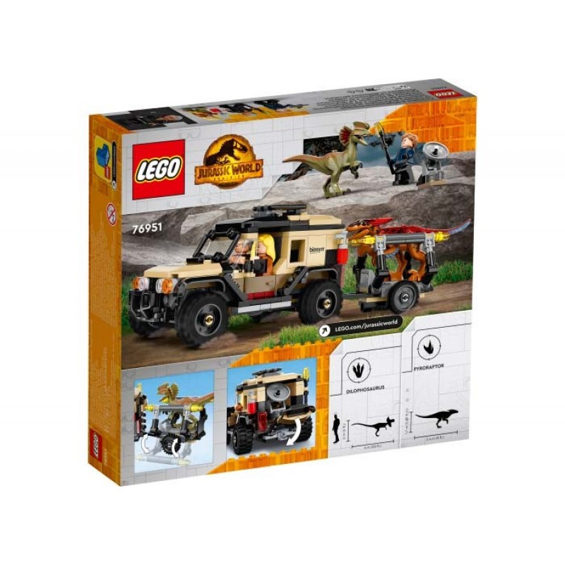 Transportul de Pyroraptor şi Dilophozaur LEGO Jurassic World 76951